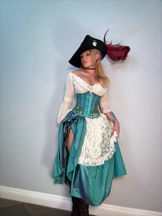 Teal Butterfly Corset